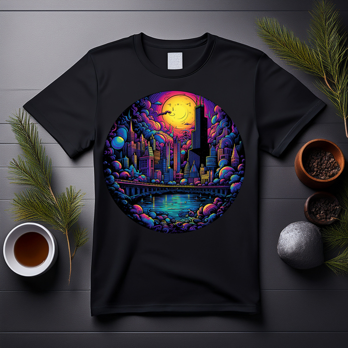 Neon Skyline Cityscape Tee